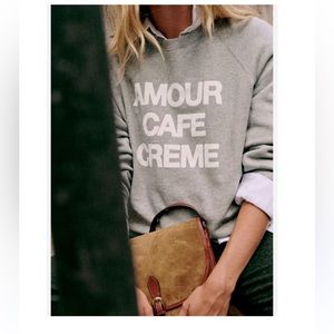 Sezane -Organic cotton sweatshirt LS
« Amour Café Crème 
Round neckline
XL